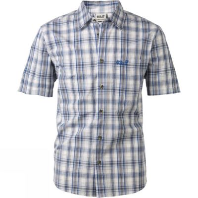 Camisa Jack Wolfskin Hot Chili Manga Corta Hombre - Azules Claro - Chile YPB845971